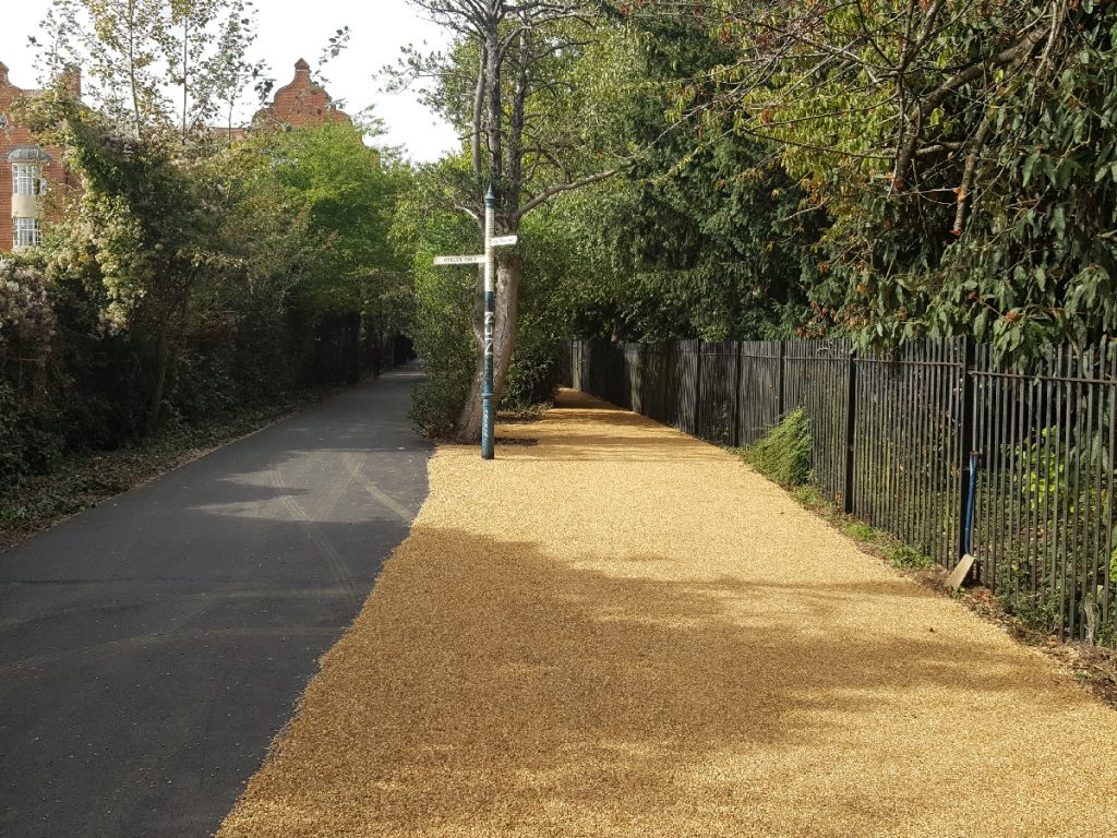 The path with tarmac and gravel